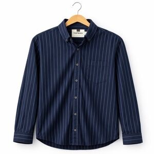 TOPMAN Navy Pinstripe Button-Down Shirt